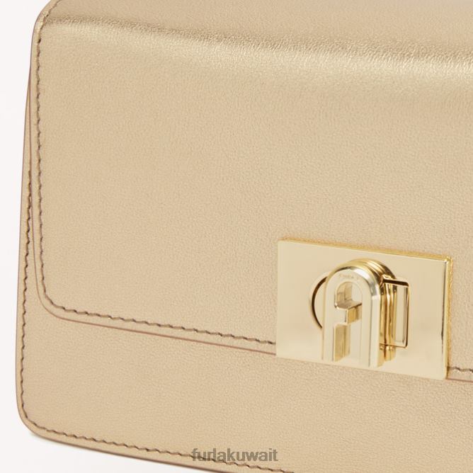 حقيبة كتف صغيرة زوي لون الذهب Furla نحيف N42HB80 مُكَمِّلات